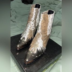 Velvet cowboy booties